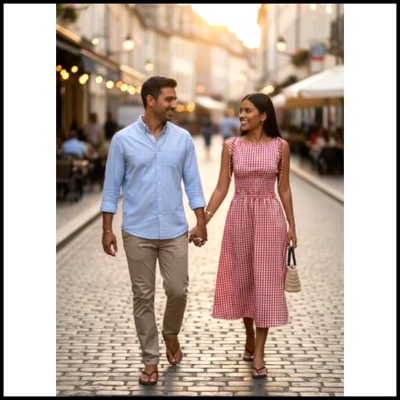 Smocked Waist Maxi Dress with Pockets, Flowy A-Line Sundress for Beach - Picture 4 of 5